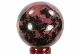 Polished Rhodonite Sphere - Madagascar #95037-1